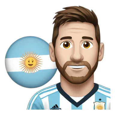 messi with argentina shirt sticker