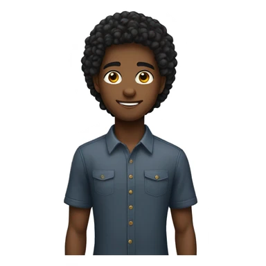 um menino adolescete negro com cabelo curto e olhoes castanhos sticker