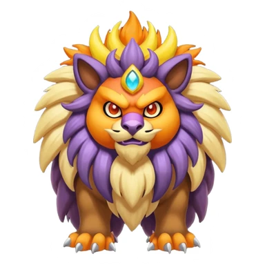Big Brownish Divine Entei-Venonat-god (full body) sticker