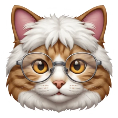  cat with glasses büst sticker