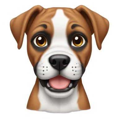 puppy boxer with puppy teeth showing sticker
