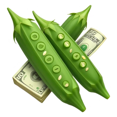 Okra with 💸 sticker