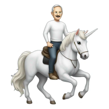 Gary keller riding a unicorn dressed like Steve jobs sticker