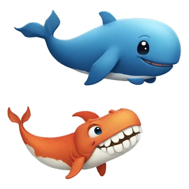 Whale and Dragon friends sticker