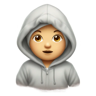 Cute baby wearing a hoodie  sticker