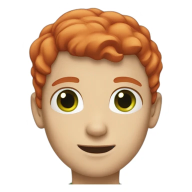 White boy with red hair and green eyes  sticker
