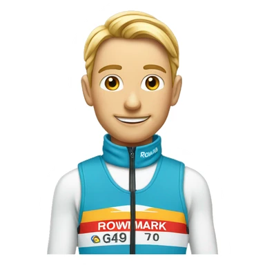 ski racing bib name is "Rowmark" sticker