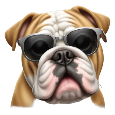 English bulldog wearing sunglasses ￼ sticker