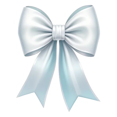 A white ethereal bow ribbon with medium tail sticker