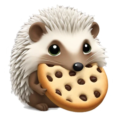 Hedgehog eating a cookie sticker
