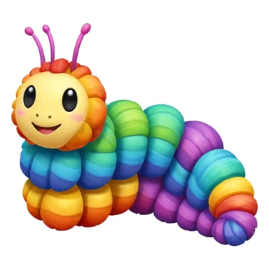 Rainbow colored catapillar sticker