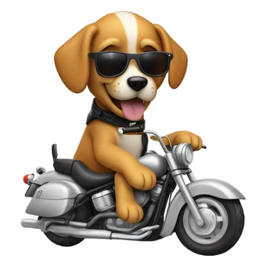 Dog with sunglasses riding a motorcycle  sticker