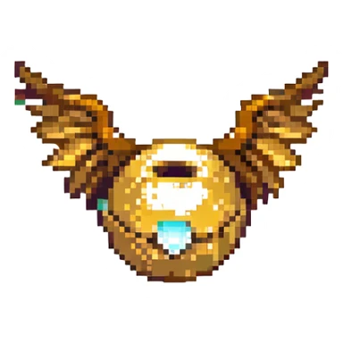 golden snitch from Harry Potter's Quidditch in pixel art style sticker