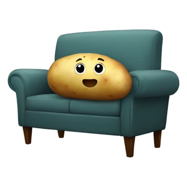 potato laying on a sofa sticker