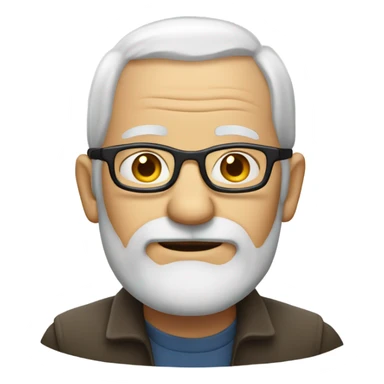 Old man glasses receding white hair no facial hair sticker