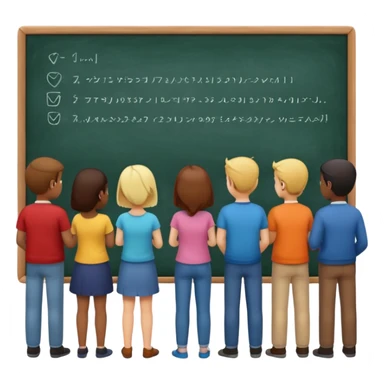 personas viendo una pizarra sticker