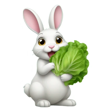 Bunny eating lettuce sticker