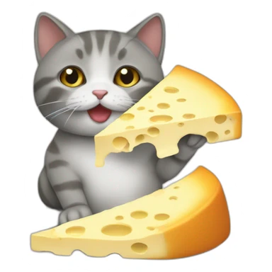 Un chat qui mange du fromage sticker