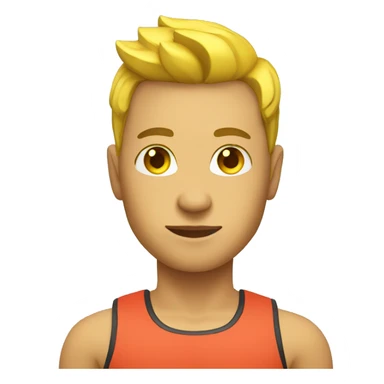 personal trainer with yellow skin sticker