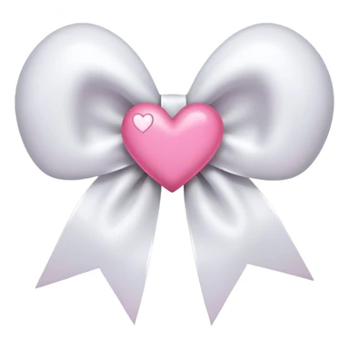 White bow with pink heart sticker