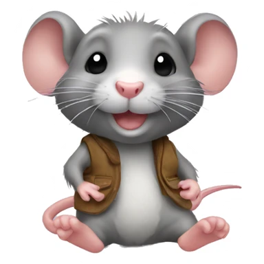 Cute rat with sandals  sticker