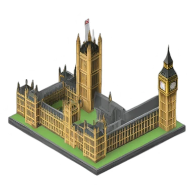houses of parliament isometric sticker