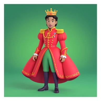 prince in red dress, royal background sticker