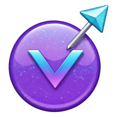 glitter purple and cian checkmark sticker