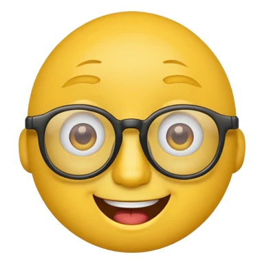 happy face emoji with glasses on  sticker