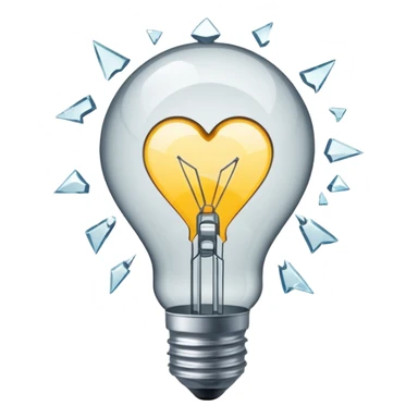 a broken light bulb is like a broken heart sticker