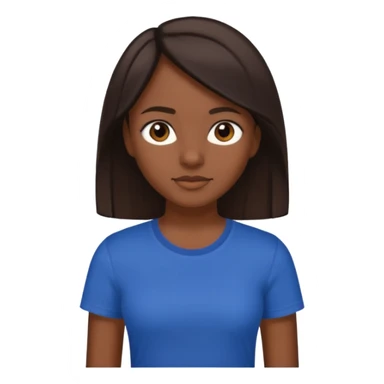  Una donna con una maglietta a mezze maniche blu scuro, i capelli lisci,lunghi,castani scuro e gli  occhi marroni sticker