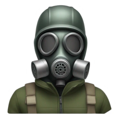 man in gas mask sticker