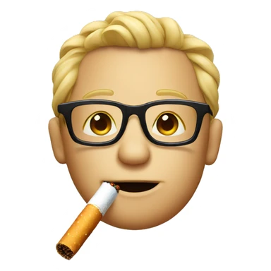 Emoji with glasses and cigarette  sticker