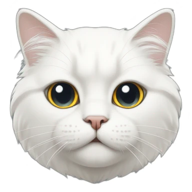 persian white cat head sticker