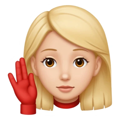 Hand touching ear sticker