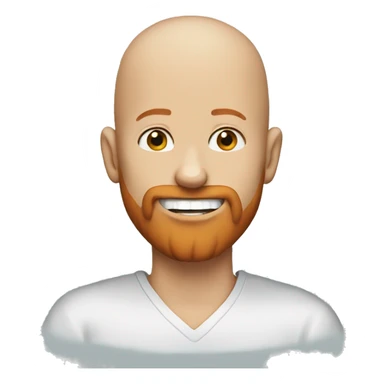 bald person one tooth red beard half alie sticker