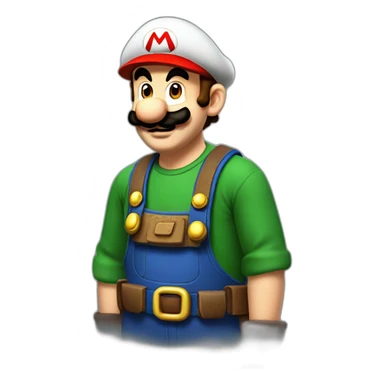 Mario habillé en luigi sticker
