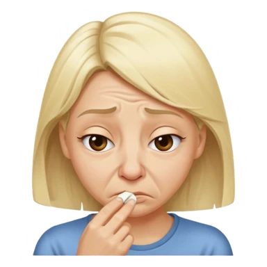 white blonde girl smells a bad odour  sticker