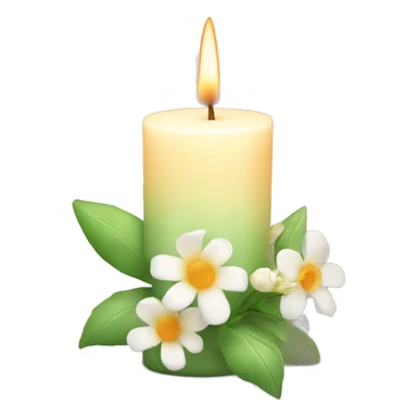 Spring candle with flowers  sticker