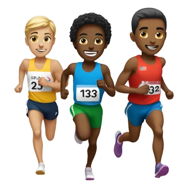 Race of three runners sticker