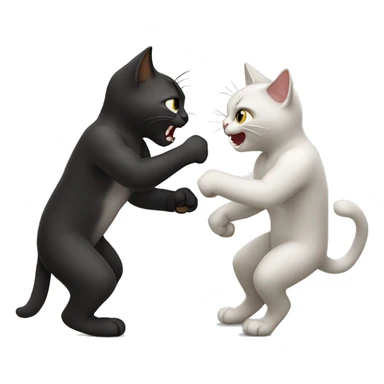 Cats fighting sticker