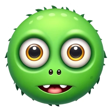 2 зеленых круглых монстрика  sticker