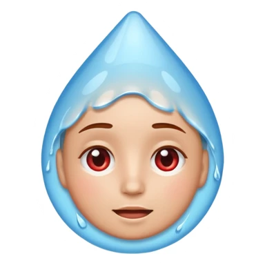 The iPhone emoji with the face with the water drop on the head but make water drop red sticker
