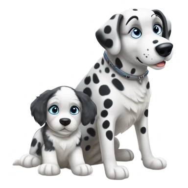 dalmatian and white and grey siberian husky in love sticker