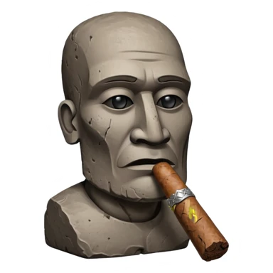 Easter island head smoking cigar sticker