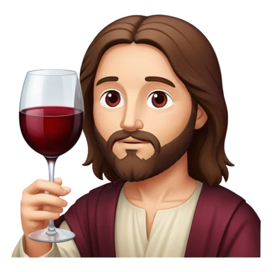 Jesus drinking the biggest glass of wine in the world sticker
