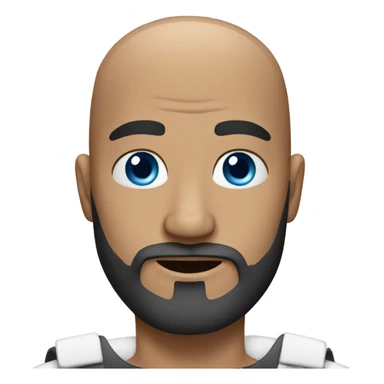 Bald guy with beard and blue eyes sticker