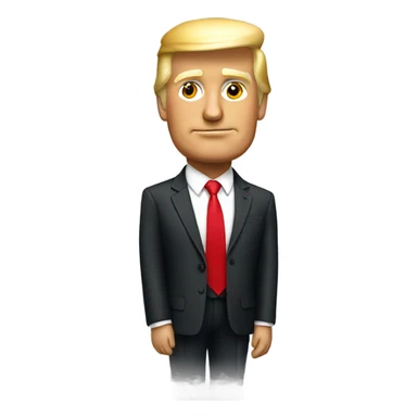 Donald trump in suit with red tie sticker