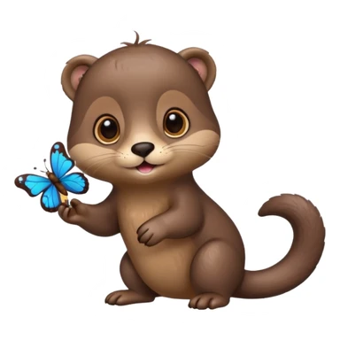 otter with butterflies and idea sticker
