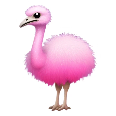 Pink ombre full body ostrich with glitter sticker